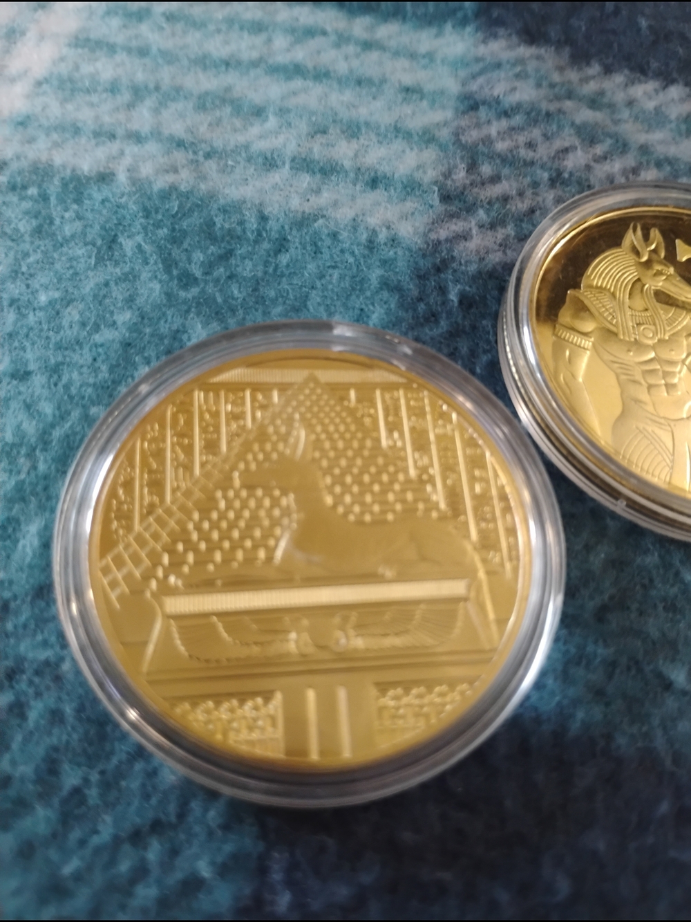 I Will Give Free Gift W Purchase Of Anything!!!!Gold Tone Egyptian Anubis Coin